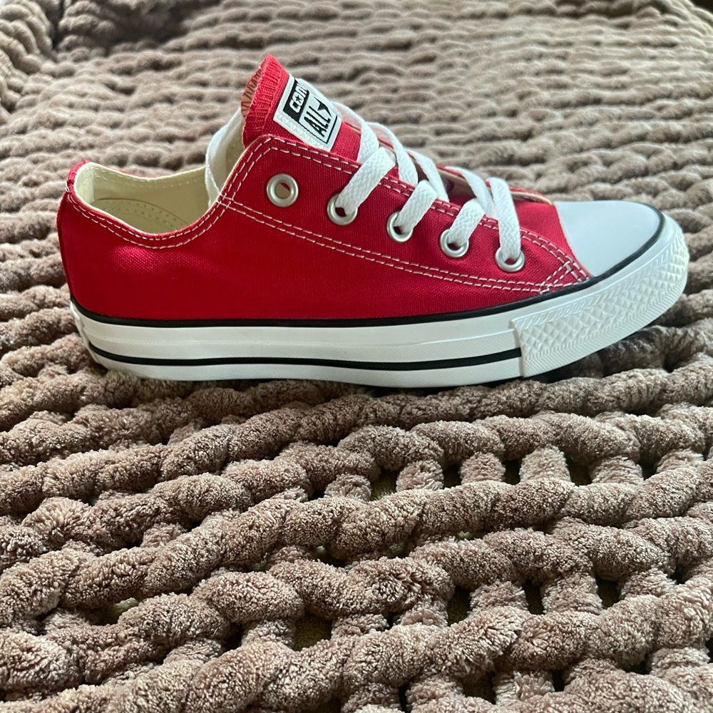Converse Red and White Low Tops